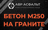 Бетон М250 на граните в Жуковском